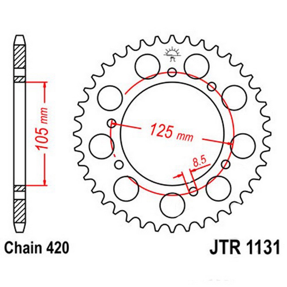 Zębatka tylna stalowa JT R1131-48, 48Z, rozmiar 420