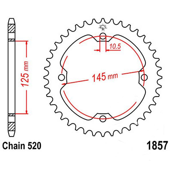 Zębatka tylna stalowa JT R1857-37 37Z rozmiar 520