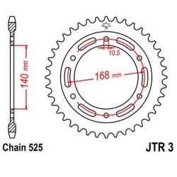  Zębatka tylna stalowa JT R3-41 41Z rozmiar 525
