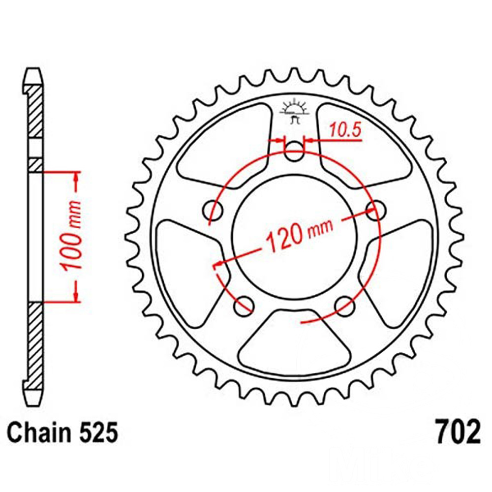 Zębatka tylna stalowa JT R702-40, 40Z, rozmiar 525