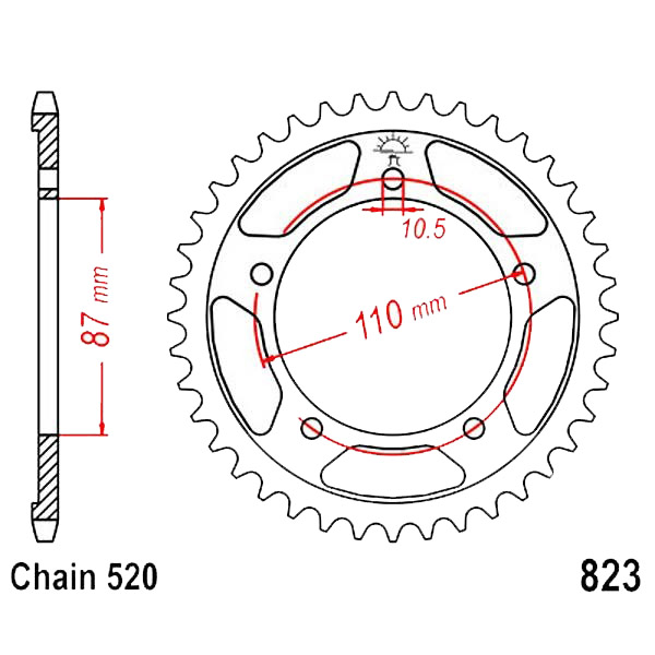 Zębatka tylna stalowa JT R823-46 46Z rozmiar 520